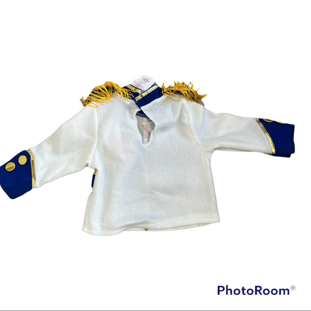 Rubie’s Graf Baby Admiral Sailor Costume Top 0-12M White Blue Halloween - Picture 2 of 4